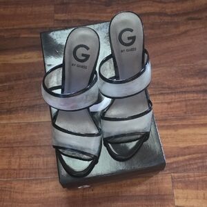 G by Guess Women's Clear and Black Heels